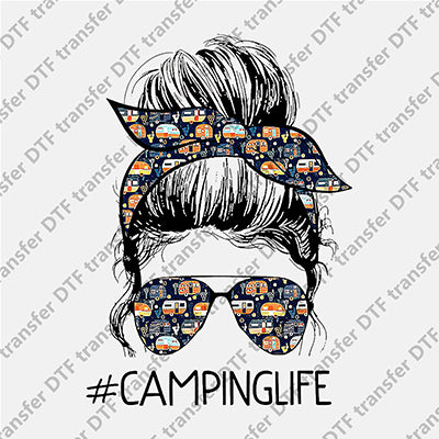 Campinglife Messy Bun DTF transfers MB.007