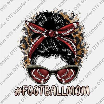 Football Mom Messy Bun DTF transfers MB.011