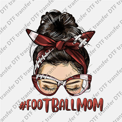 Messy Bun Football Mom DTF transfers MB.012