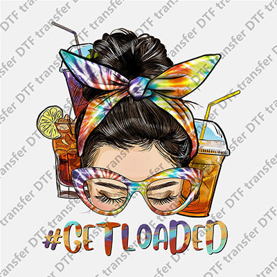 Get Loaded Messy Bun DTF transfers MB.013