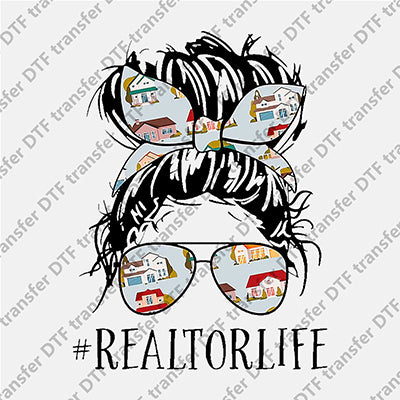 Realtor Life Messy Bun DTF transfers MB.017