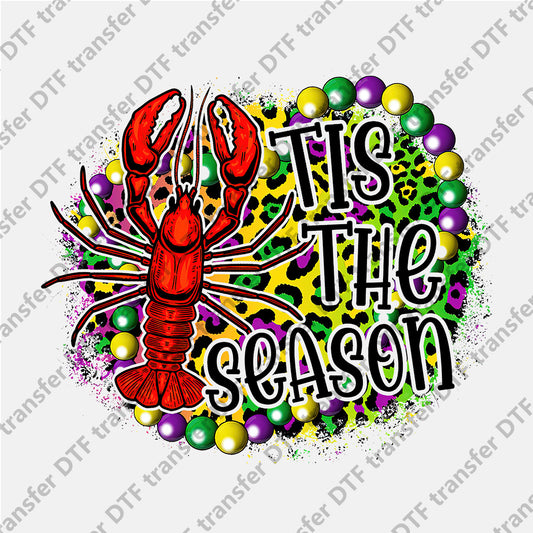 Mardi Gras Tis the Season Crayfish DTF transfers MGD.033