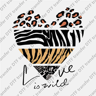 Leopard Heart Love is Wild DTF transfers MOMLIFE.028