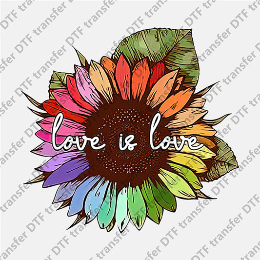 Love is Love Colored Sunflower DTF transfers NO.054