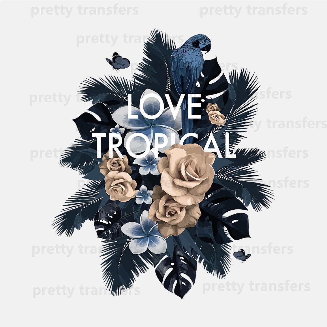 Love Tropical Flower DTF transfers NO.055