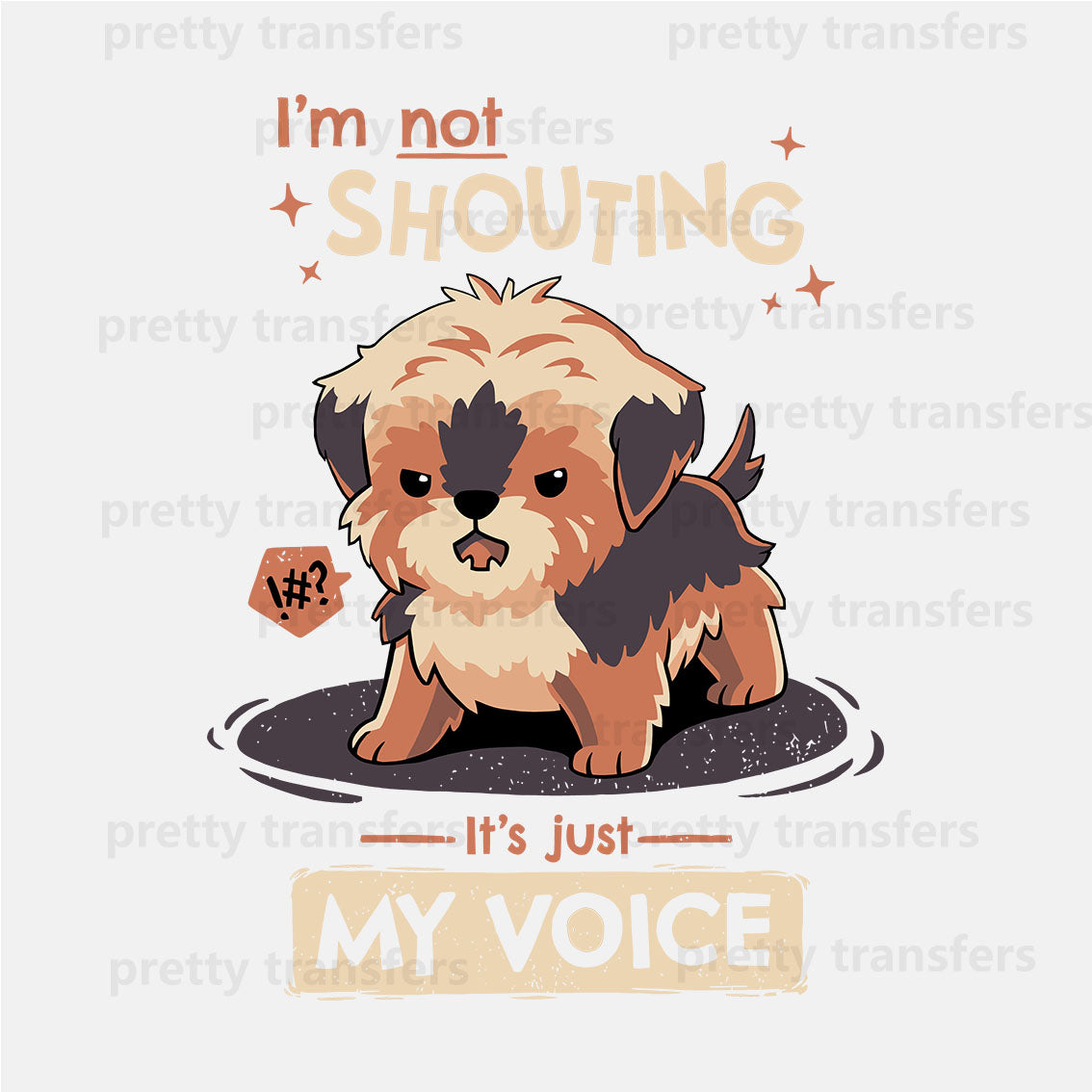 Shouting Little Dog Animal DTF transfers NO.087