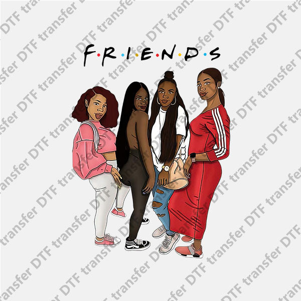 Four Sisters Friends Black Girl DTF transfers NO.1009