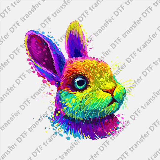 Colorful Bunny DTF transfers NO.1017