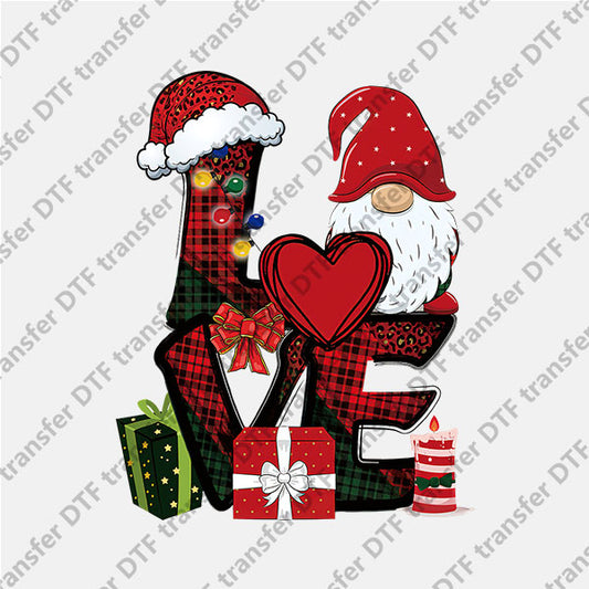 Christmas LOVE Gnome DTF transfers NO.1033