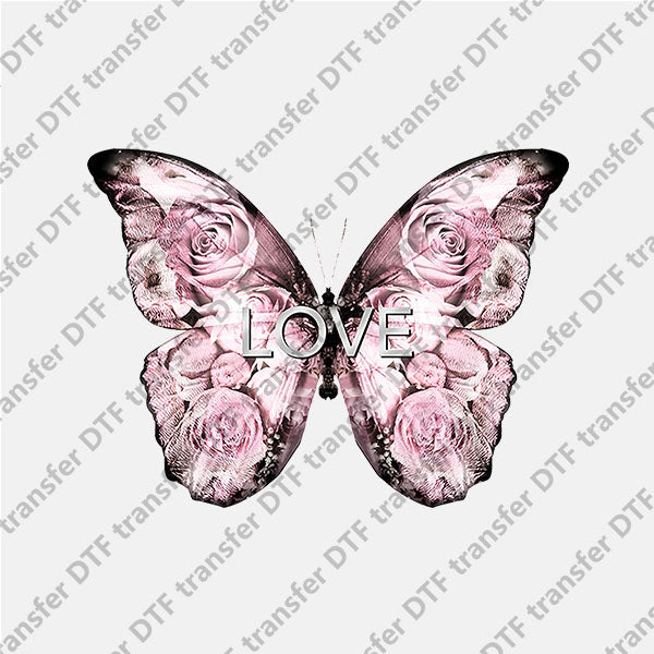 Rose Butterfly Love DTF transfers NO.1034