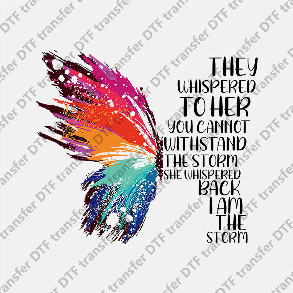 Colorful Butterfly and Letters DTF transfers NO.1036