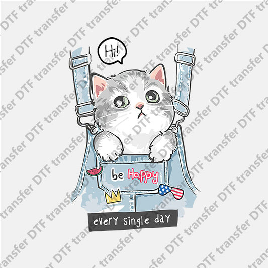 Rompers Little Cat DTF transfers NO.1037