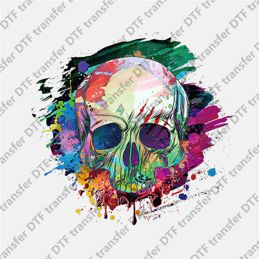 Halloween Colored Skull DTF transfers NO.1038