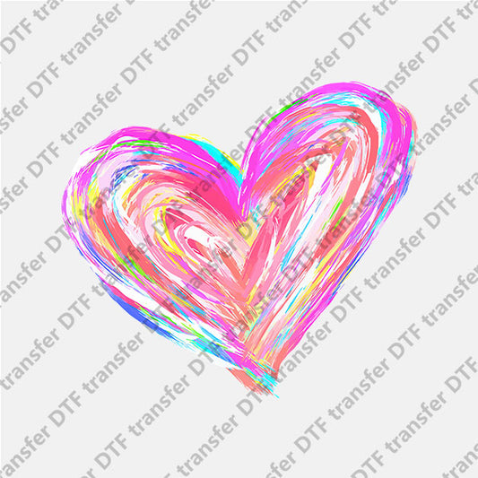 Colorful Big Heart DTF transfers NO.1041