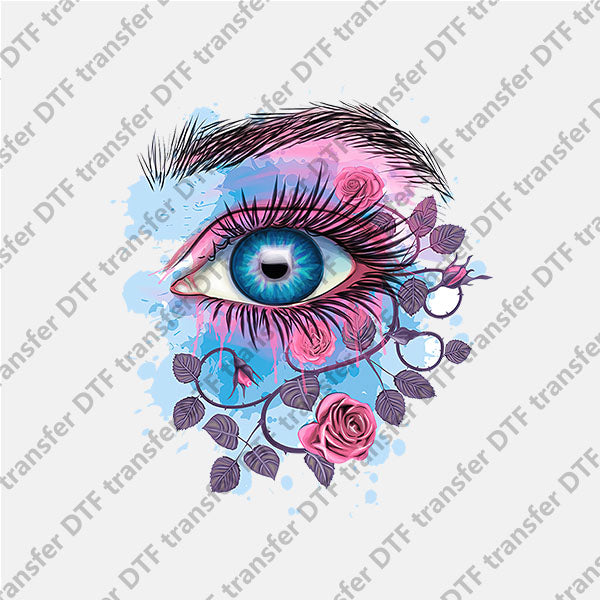 Rose and Beautiful Eye DTF transfers NO.1043