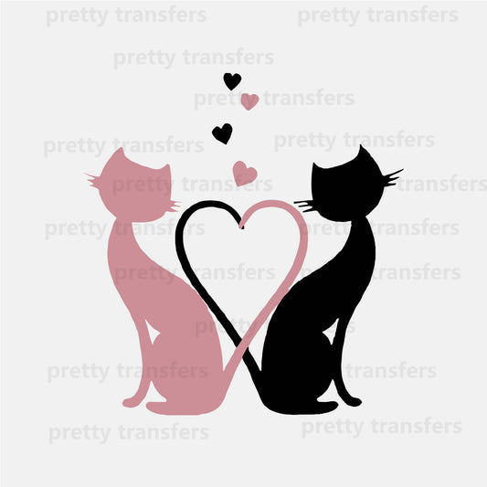 Love Cat Heart Valentine's Day Animal DTF transfers NO.111