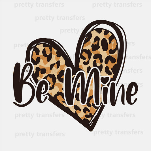 Be Mine Leopard Heart DTF transfers NO.129