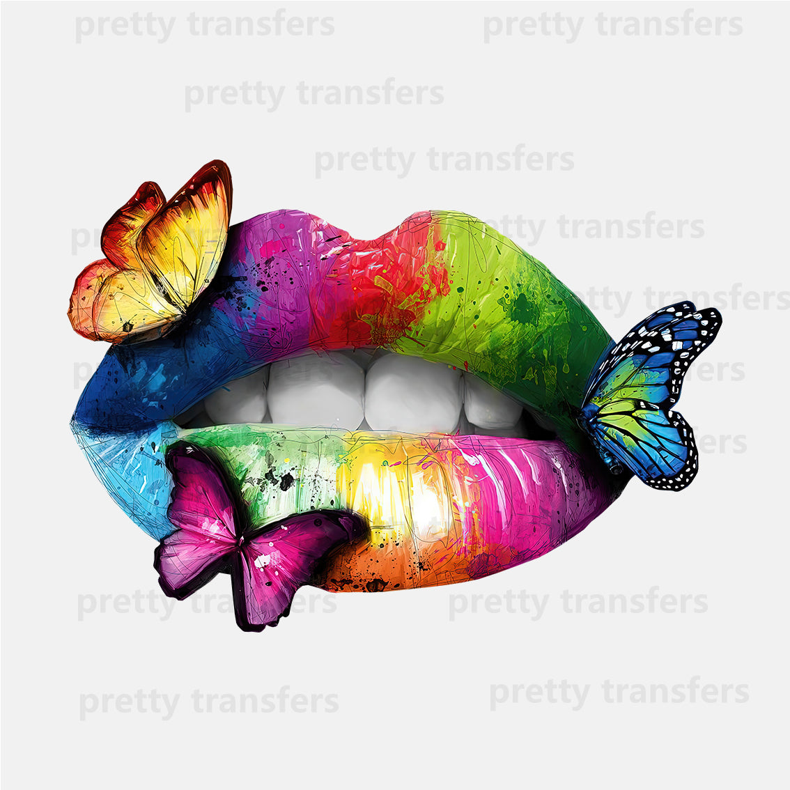 Colored Lips Butterfly DTF transfers NO.172