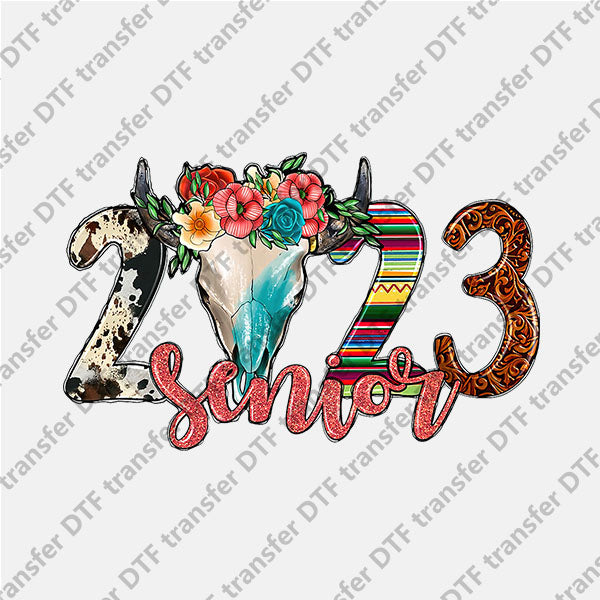 2023 Senior Bovine Skull DTF transfers 2023NY.011