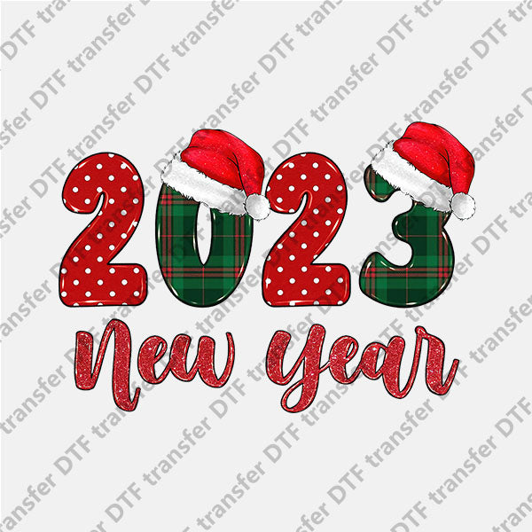 2023 Christmas Hat New Year DTF transfers 2023NY.036