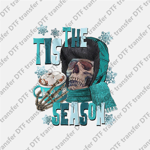 2023 This the Season Blue Coffee Skull DTF transfers 2023NY.041