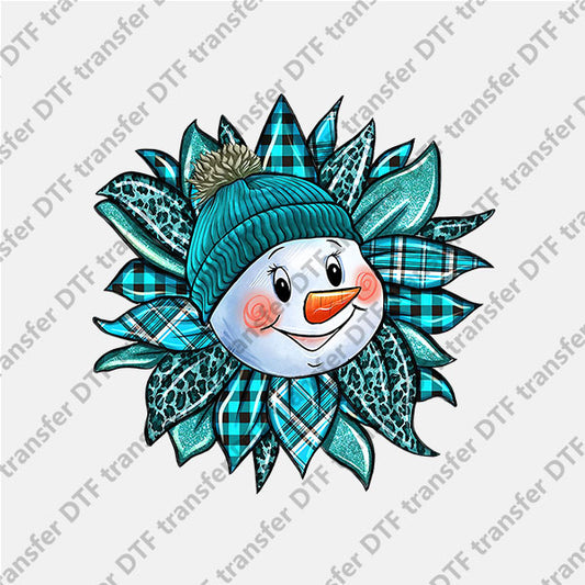 2023 Blue Flower Snowman DTF transfers 2023NY.043