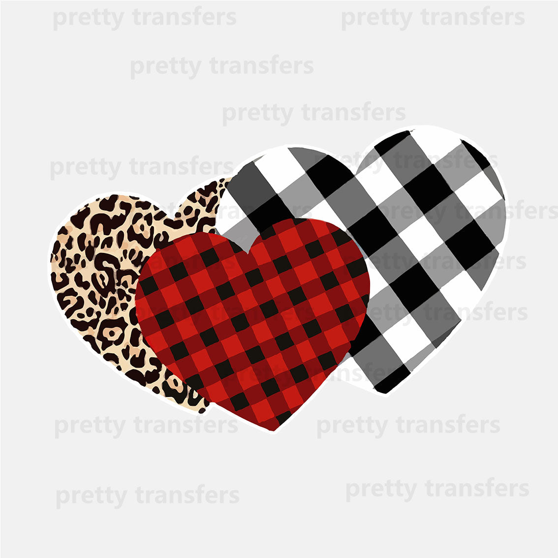 Leopard Lattice Heart DTF transfers NO.287