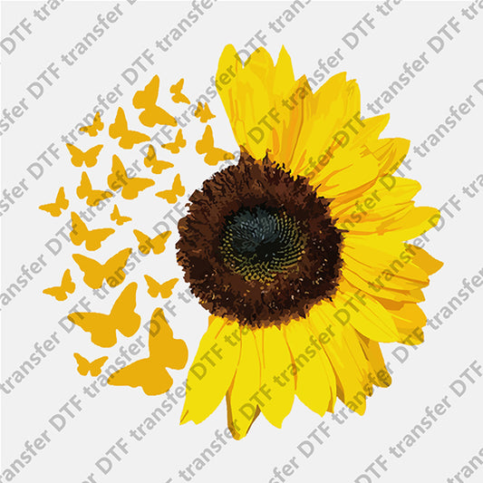 Butterfly and Yellow Sunflower DTF transfers NO.311