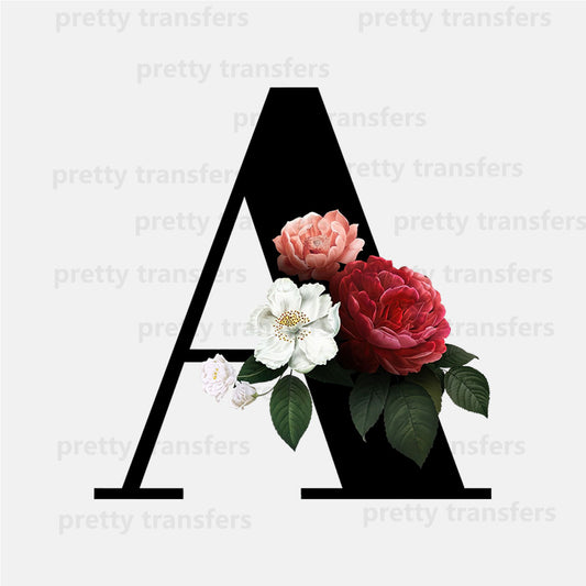 Letter A Flower DTF transfers NO.317