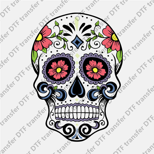 Flower Skull DTF transfers NO.318