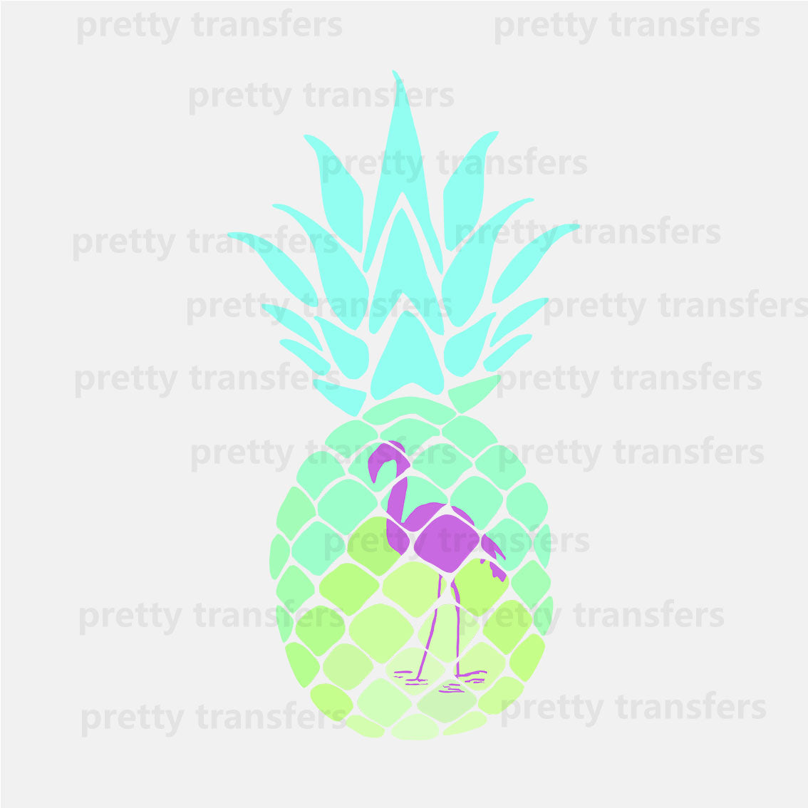 Pineapple Flamingo DTF transfers NO.364