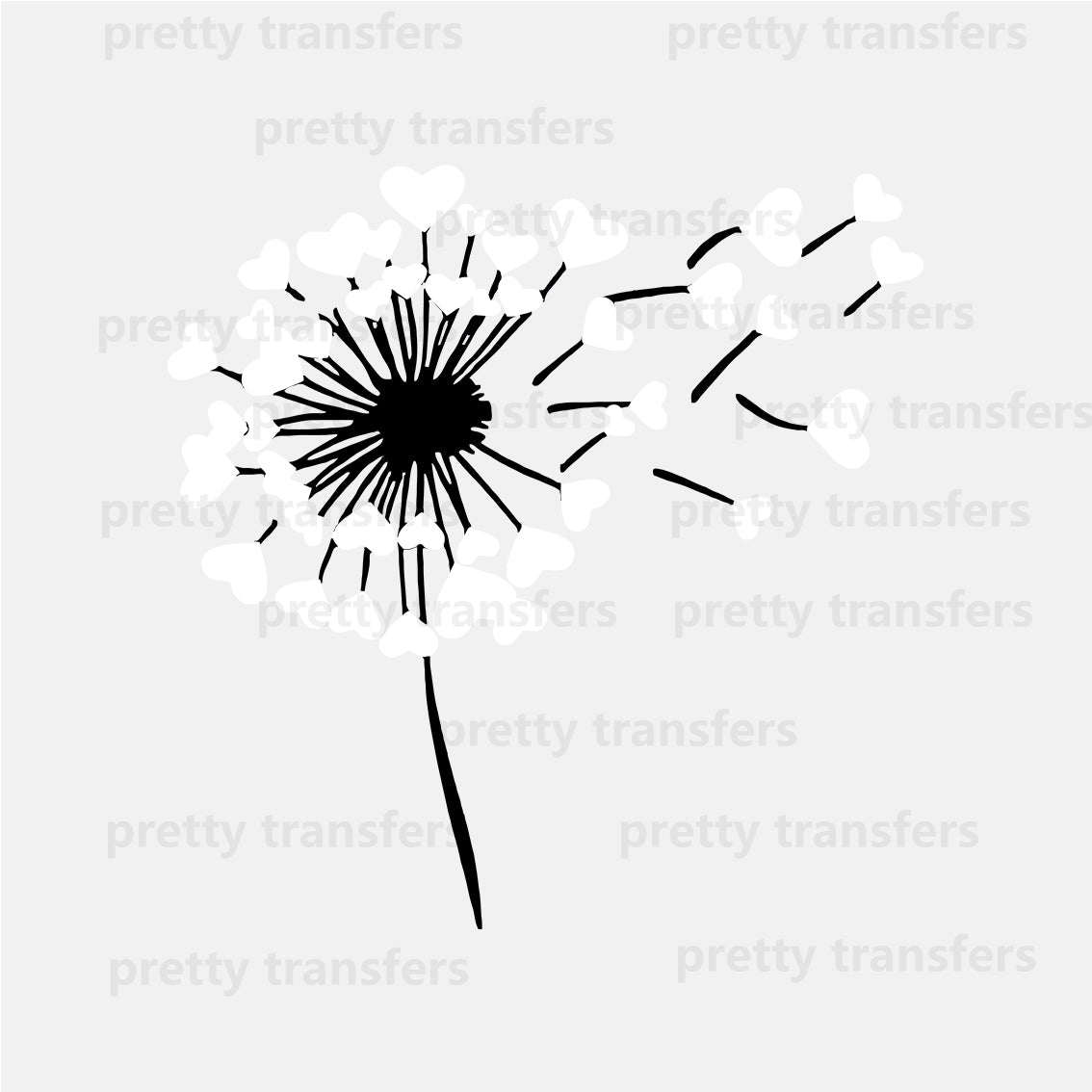 Heart Dandelion DTF transfers NO.413