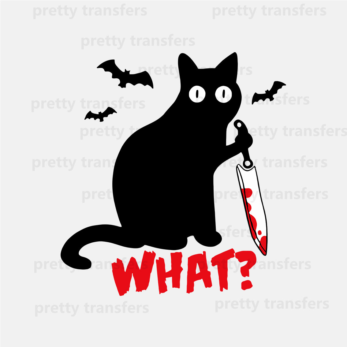 Black Cat Killer Halloween Animal DTF transfers NO.439