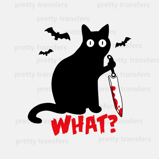 Black Cat Killer Halloween Animal DTF transfers NO.439