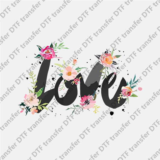 Love and Floral DTF transfers NO.527