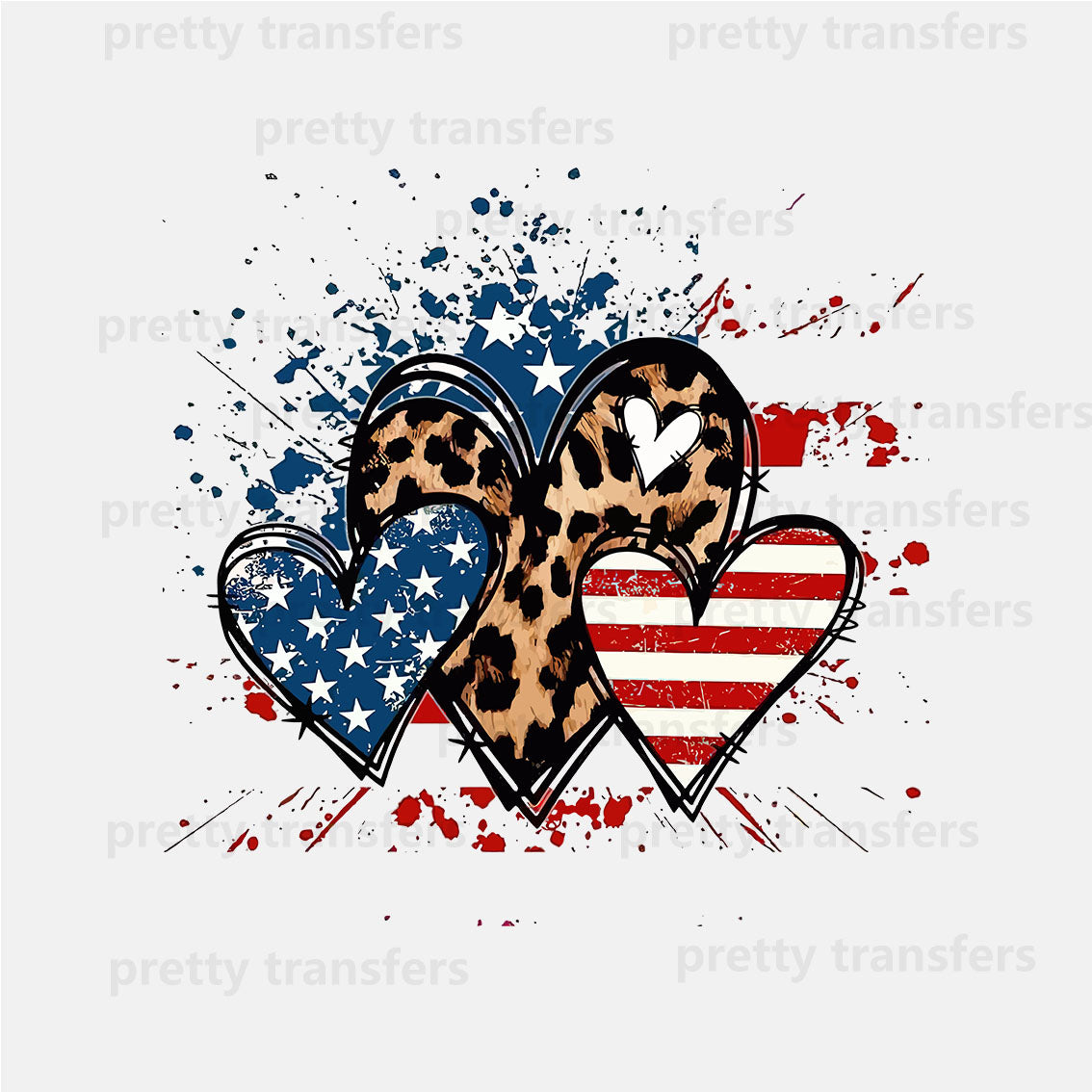 Heart Leopard DTF transfers NO.536