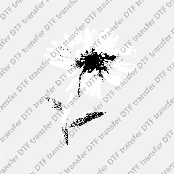 Black and White Flower DTF transfers NO.587