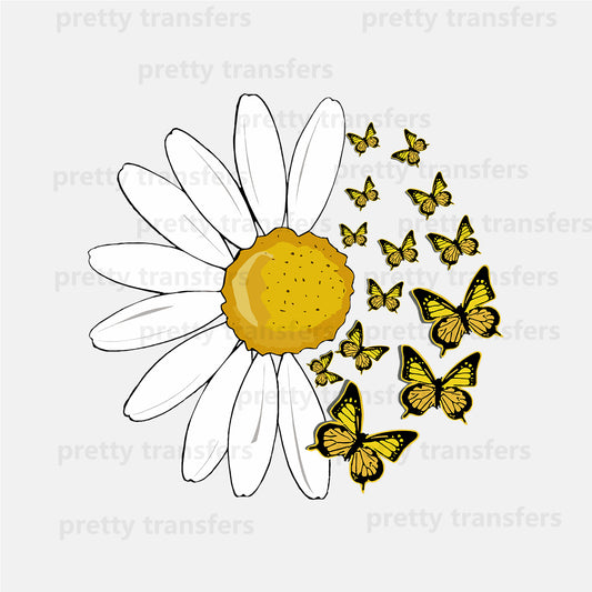 Daisy Floral Butterfly DTF transfers NO.620