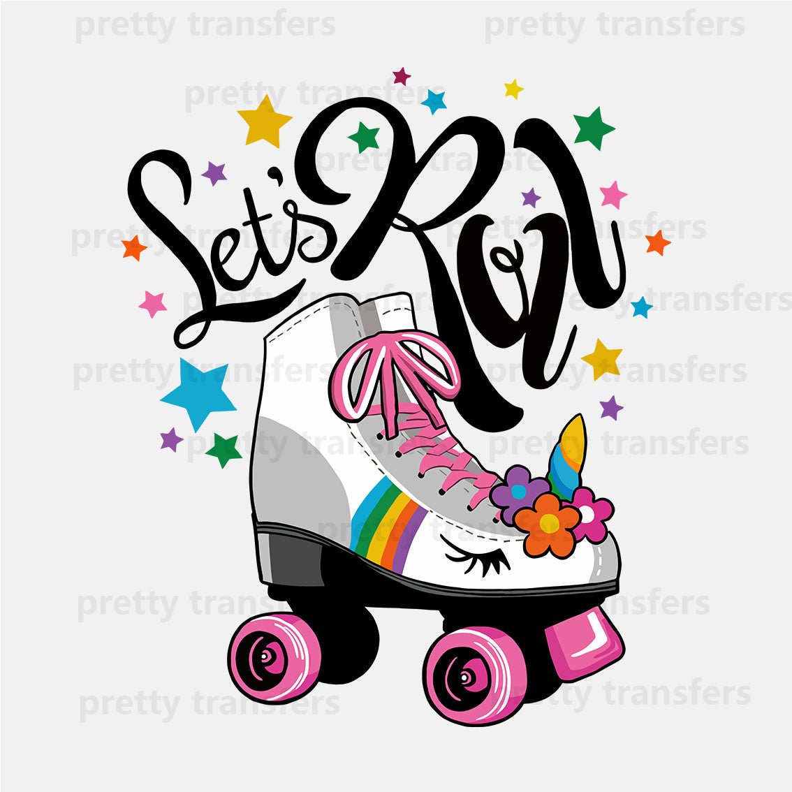 Rainbow Unicorn Skates DTF transfers NO.640