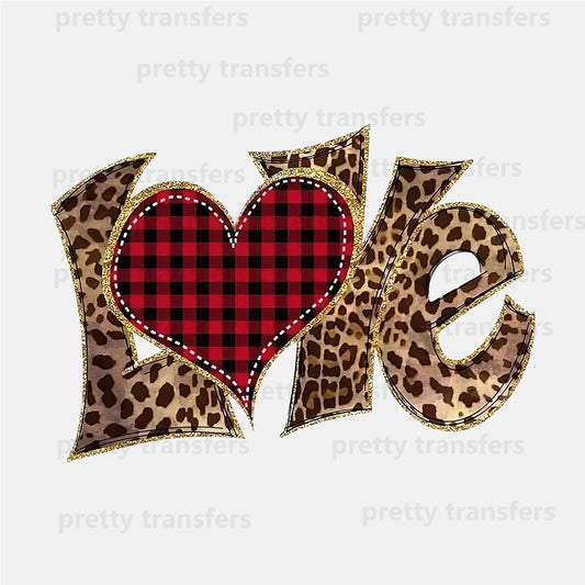 Leopard Love Heart DTF transfers NO.747