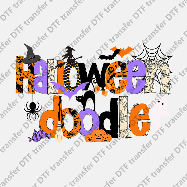 Halloween Doodle Letter DTF transfers NO.779