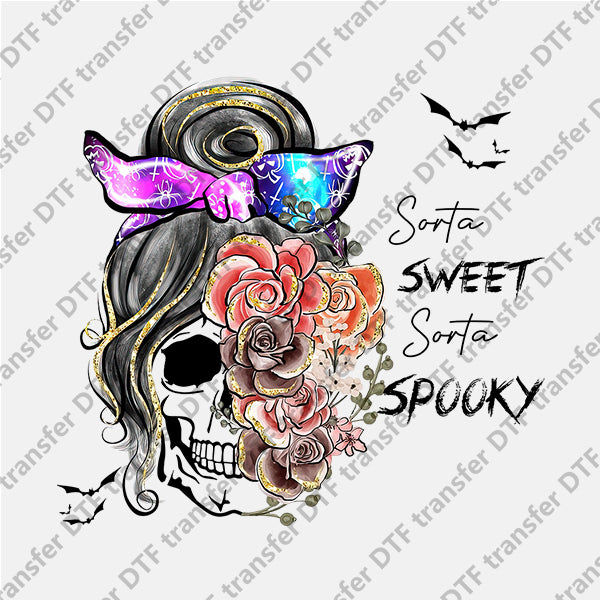 Halloween Skull Floral Letter DTF transfers NO.829