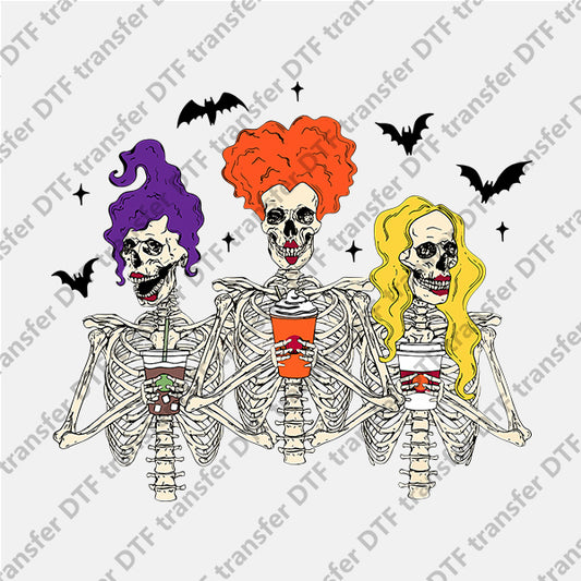 Halloween Three Skull Women DTF transfers NO.830