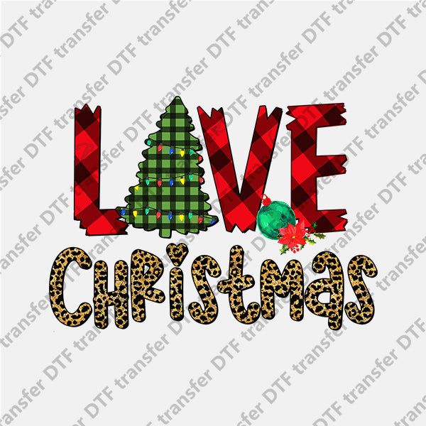 Christmas LOVE Leopard Letter DTF transfers NO.837