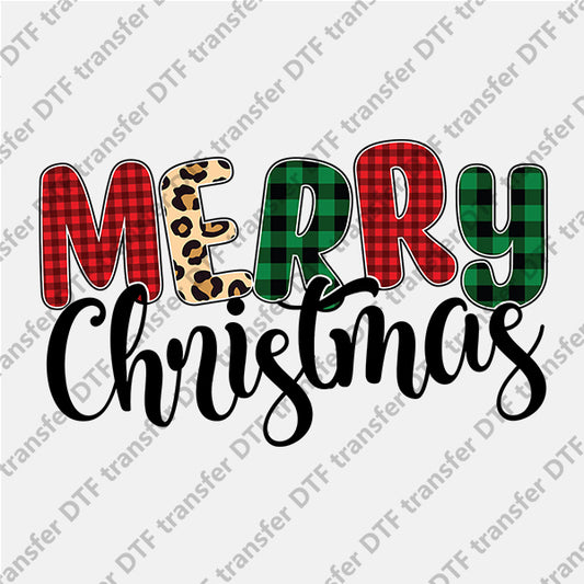 Christmas Color Lattice Letter DTF transfers NO.838