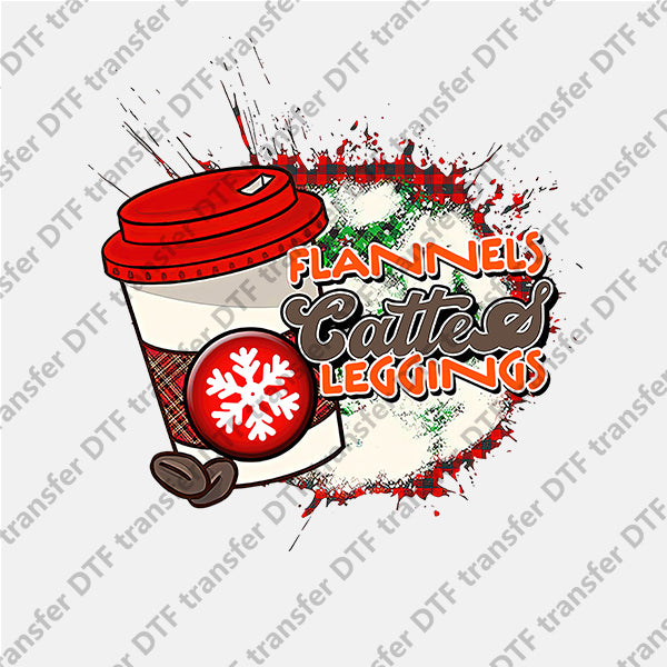 Christmas Hot Coffee Letter DTF transfers NO.847