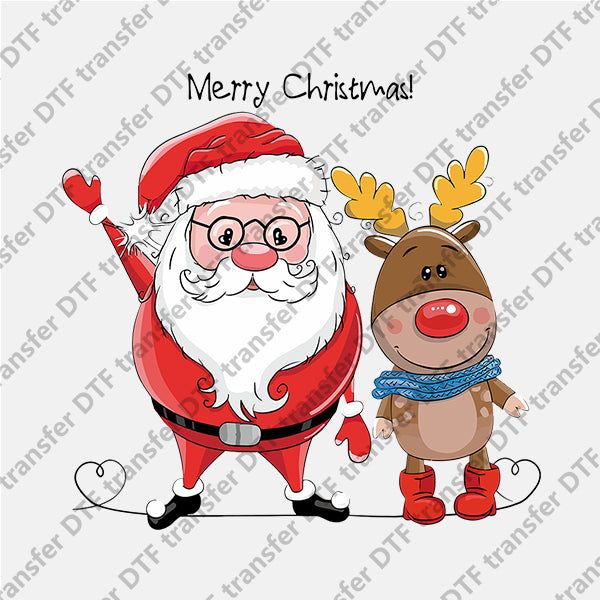 Christmas Santa and Elk DTF transfers NO.849