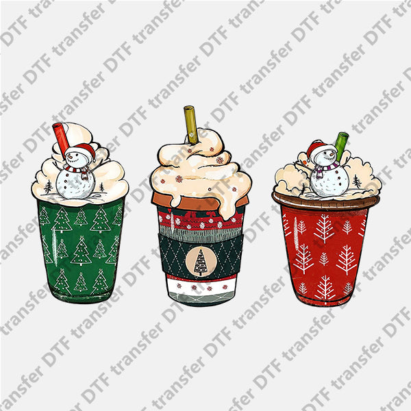 Christmas Three Snowman Ice Cream DTF transfers NO.852