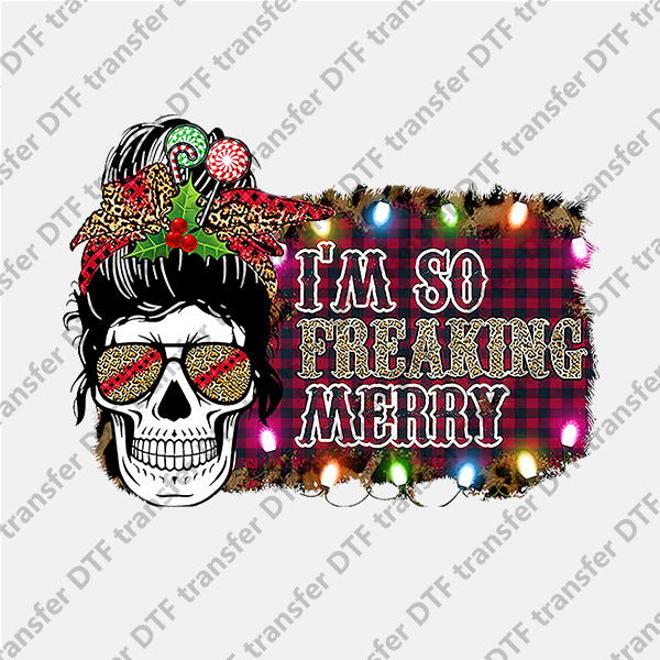 Christmas Skull Plaid Letter DTF transfers NO.863