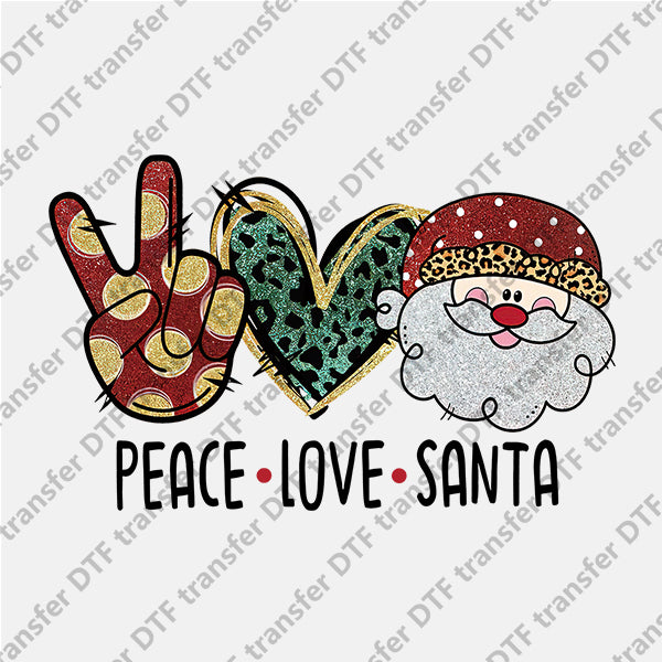 Christmas Peace Love Santa DTF transfers NO.870